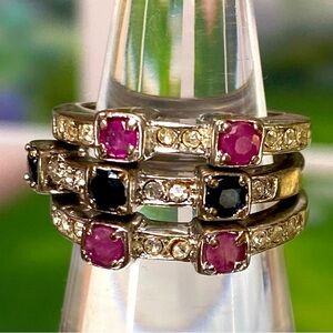 Ruby and Sapphire Stackable Rings | Beautiful | Size 6 Rings